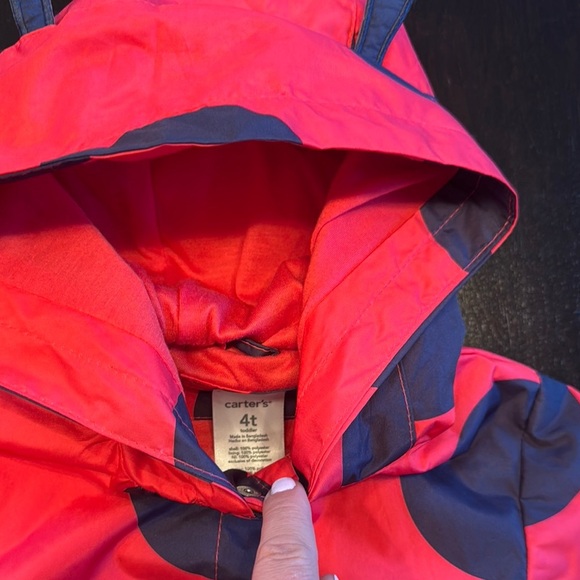 Carter's Red and Black Raincoat with Hood - Picture 2 of 2